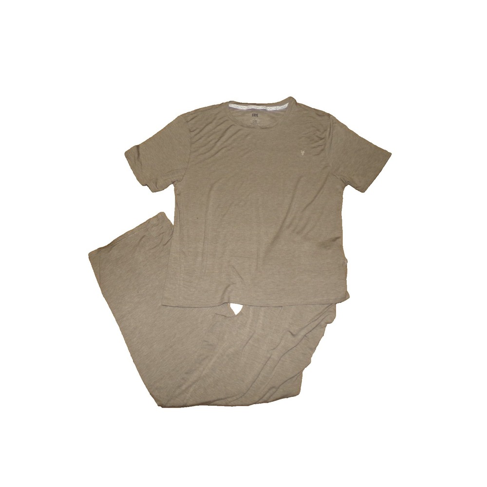 FRYE Men's Taupe Short Sleeve Shirt & Pant Sleep Set Modal Blend Size Large NWT